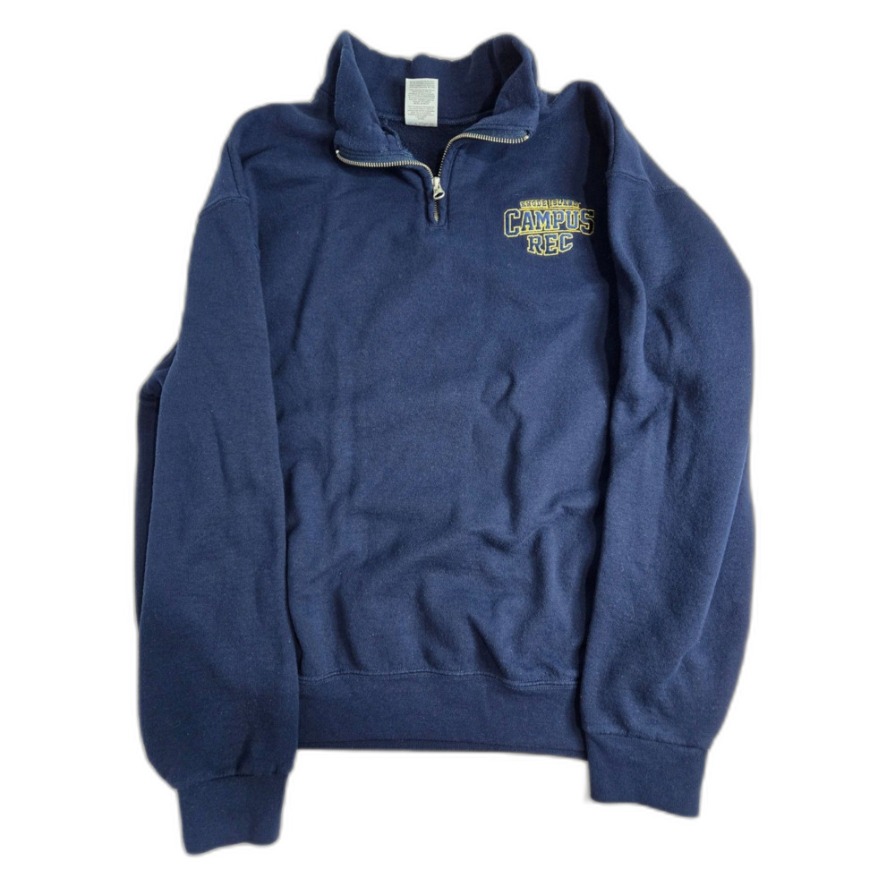 Jerzees NuBlend Rhode Island Campus Rec 1/4 Zip Fleece | Men's L | Navy Blue